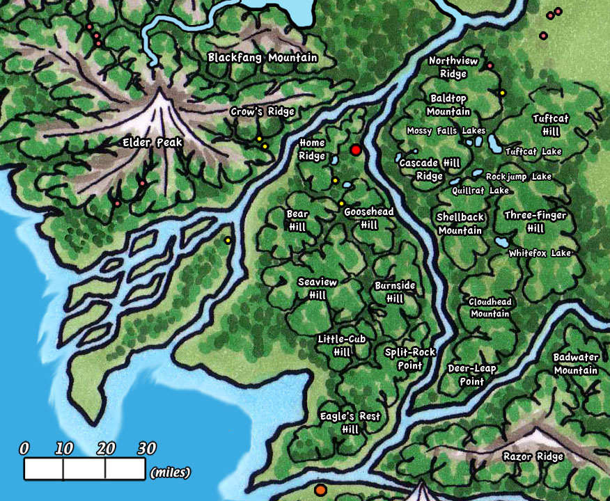 Names of Hills around the Holt