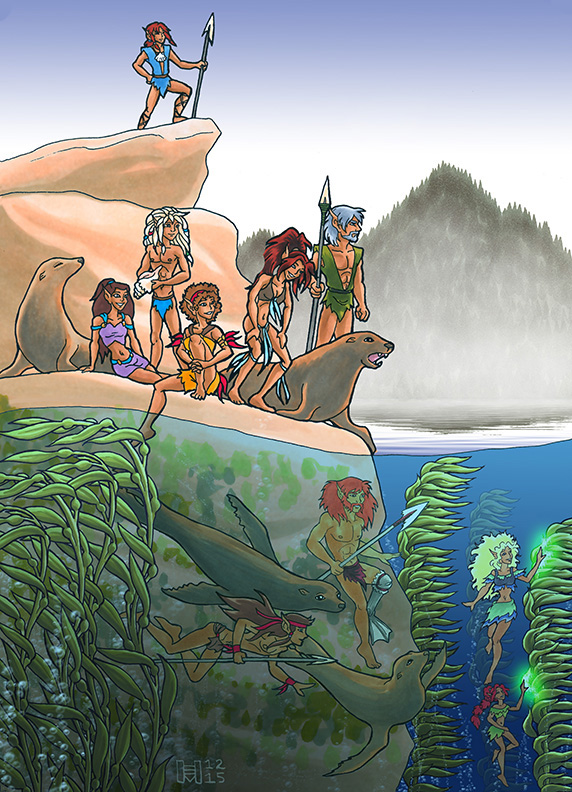 Sea-Lion Elves (2015 AU Not-Wolfriders Contest)