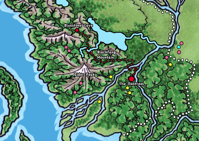 Route from the Holt to Bluestone Cave
