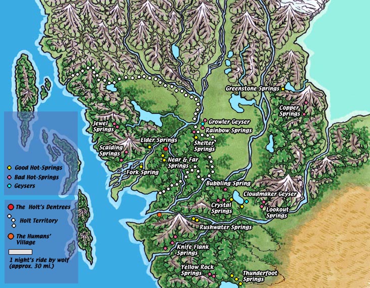 Holt Map: hot springs & geysers