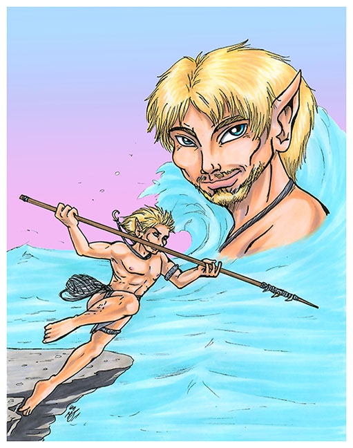 Diver (original art by Melanie; colors by Holly)