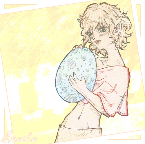 Beetle finds a thunderbird egg