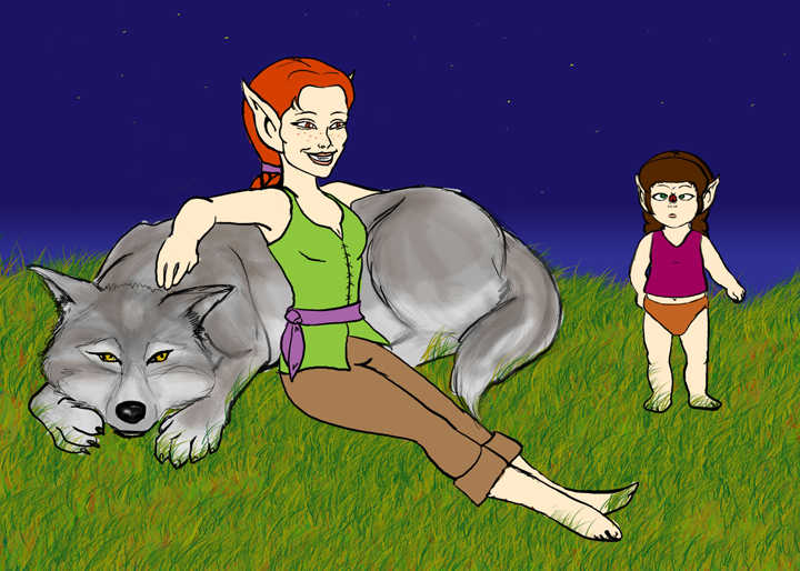 Kestrel & Shimmer (baby Starskimmer) (July/August 2011 art trade)