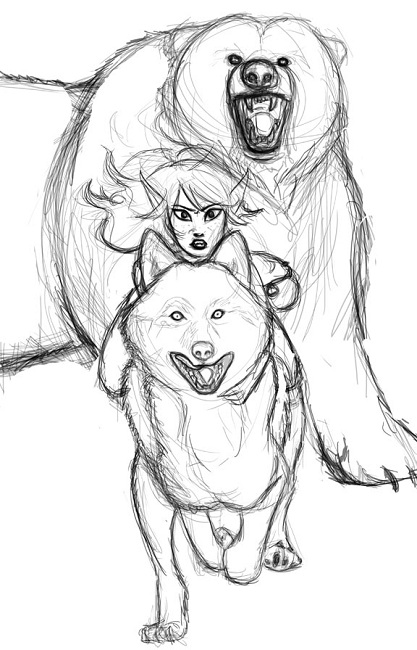 Willow flees from a bear