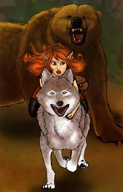 Willow flees from a bear