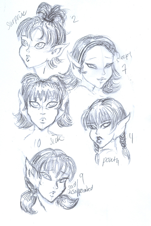 Character studies of pre-wrapstuff Fadestar