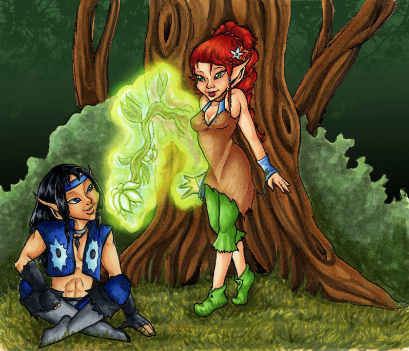 Longshot and Evervale (2013 July/Aug Art Trade) (color by Melanie)