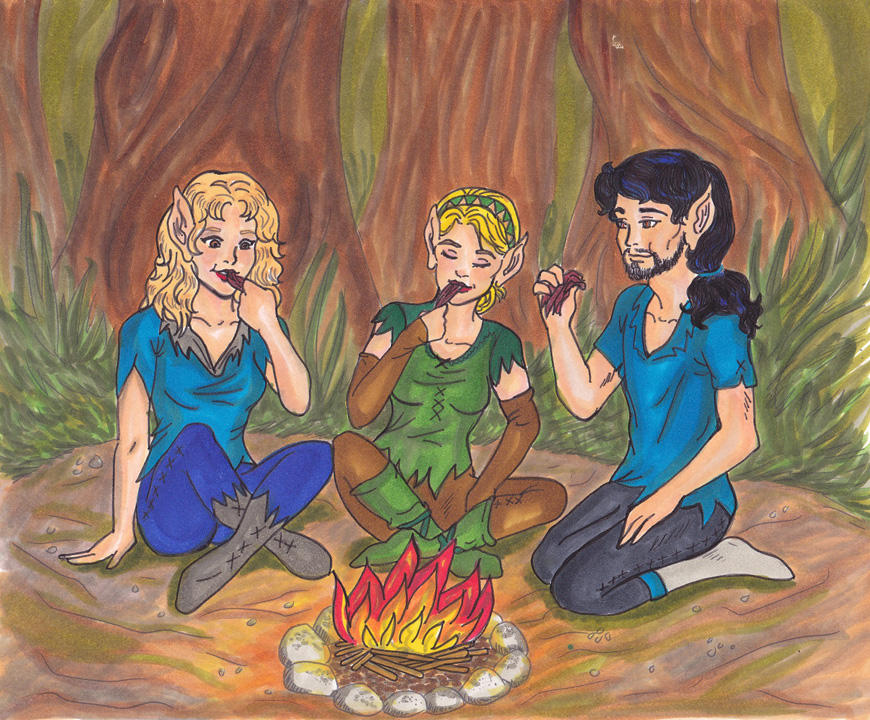 Family Meal (Raven, Finch and Windsong) (Howls for Holly)