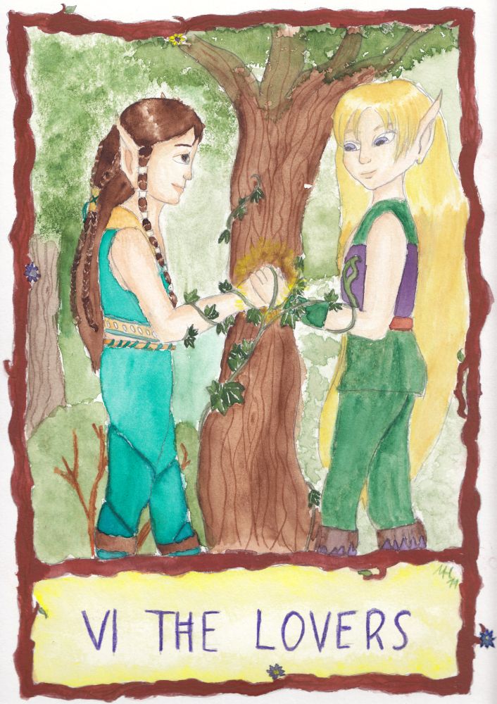2011 Secret Santa:  The Lovers Tarot (Cloudfern & Greenweave)