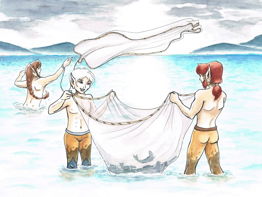 Newt, Greenweave and Windburn fishing at Eagle Bay (RTH 2513) (2014 Trade Angel)