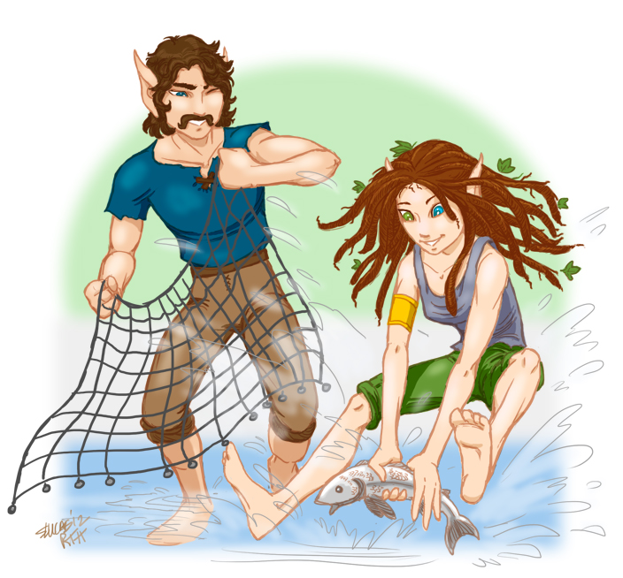 Oakhand & Riversong fishing (2012 Random Ancestors Contest)