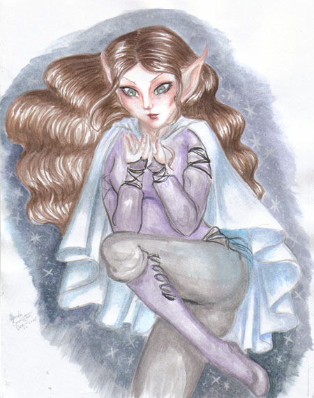 Kestrel catching snowflakes (2008 Secret Santa)