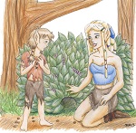 "I can't fit through there!" Young Chicory & Cider (illo for "Too Small")(2013 March/April art trade