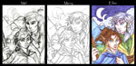 Spider and Squall progression (2015 Artists Take Turns Project)