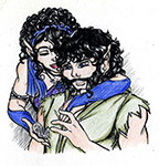 Cloudchase & Stoneback (illo for "Forging Gifts")(color by Mareike)