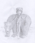Glow and her bear-friend (2015 AU Not-Wolfriders Contest)