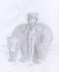 Glow and her bear-friend (2015 AU Not-Wolfriders Contest)