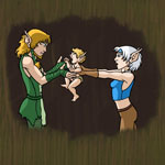 True Edge, Rill & Quick Fang (May/June 2009 art trade & illo for "Something So Small")