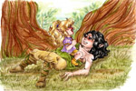 Fawn & Briar (illo from "Seasons" & SeSa 2007 Trade Angel)